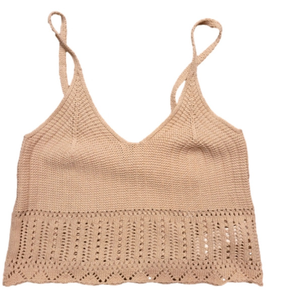 Streetwear SOCIETY beige tank crop top. Size M. NWT! - Picture 2 of 7